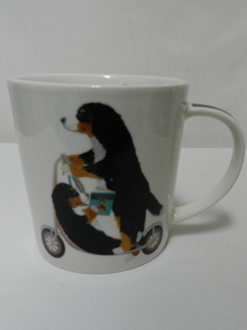 PPD Bernese Mountain Dog Scooter porcelain Mug Cup dish micro safe 15 oz NEW